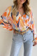 Multicolor Printed Loose Fit Wrap V Neck Blouse