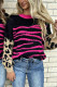 Black Animal Striped Leopard Sleeve Sweater