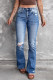 Jeans Flare Blue Distressed