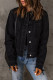 Giacca di jeans abbottonata nera con finiture sfrangiate