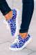 Zapatos de skate con cordones en la parte delantera y estampado de leopardo azul