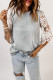 Top túnica gris con mangas de encaje