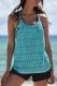 Green Printed Patchwork Vest Tankini Top