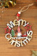 Pendentif maison lanière graphique joyeux Noël multicolore