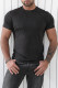 Серая однотонная базовая мужская футболка с круглым вырезом и короткими рукавами
