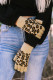 Gants marron à écran tactile en tricot à motif léopard