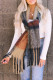 Multicolor Autumn and Winter Thickened Coarse Tassel Plaid Scarf