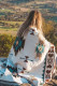 Coperta con frange in maglia con motivo azteco bianco 90 * 150 cm