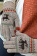 Gants tricotés d'hiver de renne de Noël gris