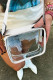 Bolso bandolera con correa de cuero de PVC transparente blanco