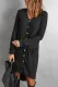 Black Selected Button Pocketed High Low Cardigan