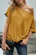 Yellow Off-The-Shoulder Slash Neck Casual Loose Fitting Top
