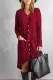 Fiery Red Selected Button Down Pocketed High Low Cardigan