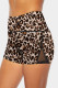 Shorts de natação com recorte de malha leopardo