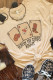 T-shirt kaki à col ras du cou à imprimé graphique lettres cartes de poker