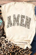 T-shirt grafica a maniche corte con stampa leopardata kaki AMEN