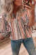 Blusa manga 3/4 listrada multicolorida