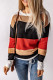 Red Colorblock Knit Sweater