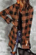 Cappotto camicia scozzese con colletto rovesciato marrone