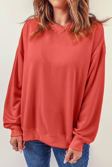 Effen sweatshirt met ronde hals