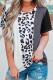 Top de manga corta con estampado de leopardo