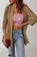 Cardigan de malha aberta frontal com nervuras marrom