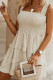 Ribbed Knit Shirred Tiered Ruffled Sleeveless Mini Dress