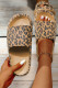 Leopard Print Thick Sole Slip On Slippers
