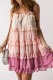 Розовое ярусное мини-платье Swiss Dot с оборками и омбре