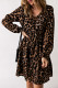 Mini abito leopardato con polsini elastici e volant
