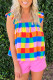 Multicolor Checked Ruffle Straps Casual Tank Top