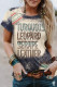 Blue Turquoise Leopard Serape Leather Graphic Bleached Tee