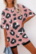 Pink Boyfriend Leopard Print Loose T Shirt