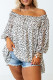 Cheetah Spotted Plus Size Off Shoulder Blouse