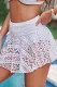 White Black Crochet Lace Skirted Bikini Bottom