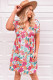 Vestido de manga curta com estampa floral multicolorido amarrado nas costas
