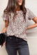 T-shirt manica corta con stampa ghepardo albicocca