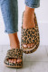 Pantofole Slip On con suola spessa con stampa leopardata