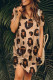 Vestido camiseta de leopardo con cuello en V y retorcido