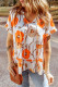 Ярусная блузка бэбидолл с оборками и цветочным принтом оранжевого цвета