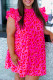Розовое мини-платье без рукавов с леопардовым принтом и оборками большого размера
