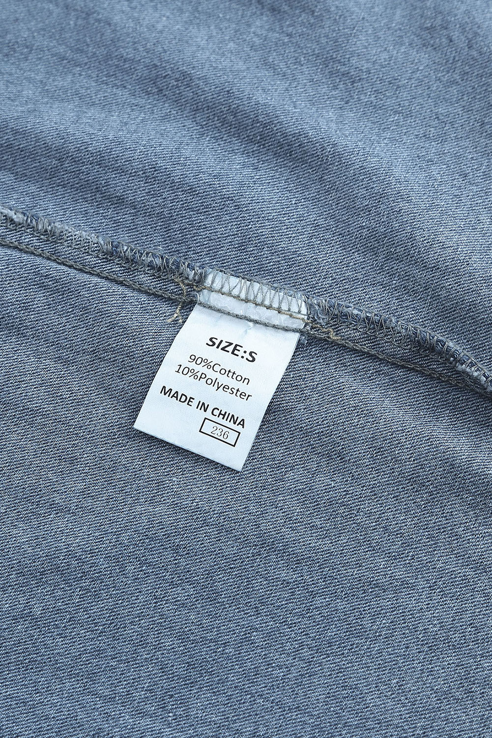 $15.85 Gray Buttoned Frayed Pocket Short Sleeve Denim Dress Wholesale