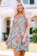 Multicolor Floral Sweetheart Ruffle Sleeveless Mini Dress