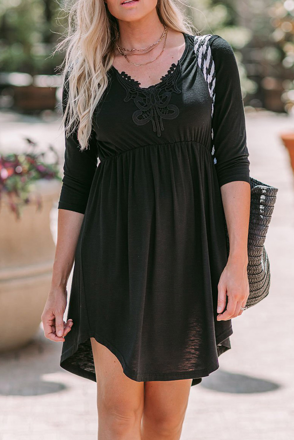 plus size black ruffle dress Cascading Size:Medium (5'1