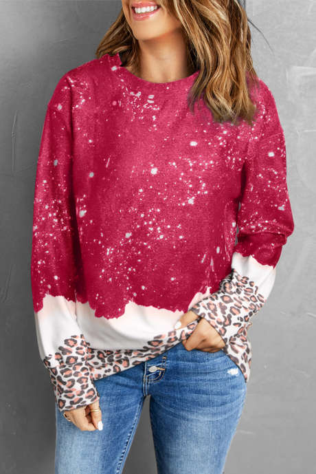 Vurig rood luipaard gebleekt sweatshirt