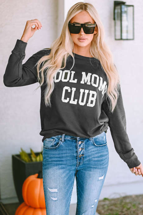 Siva majica s spuščenimi rameni COOL MOMS CLUB