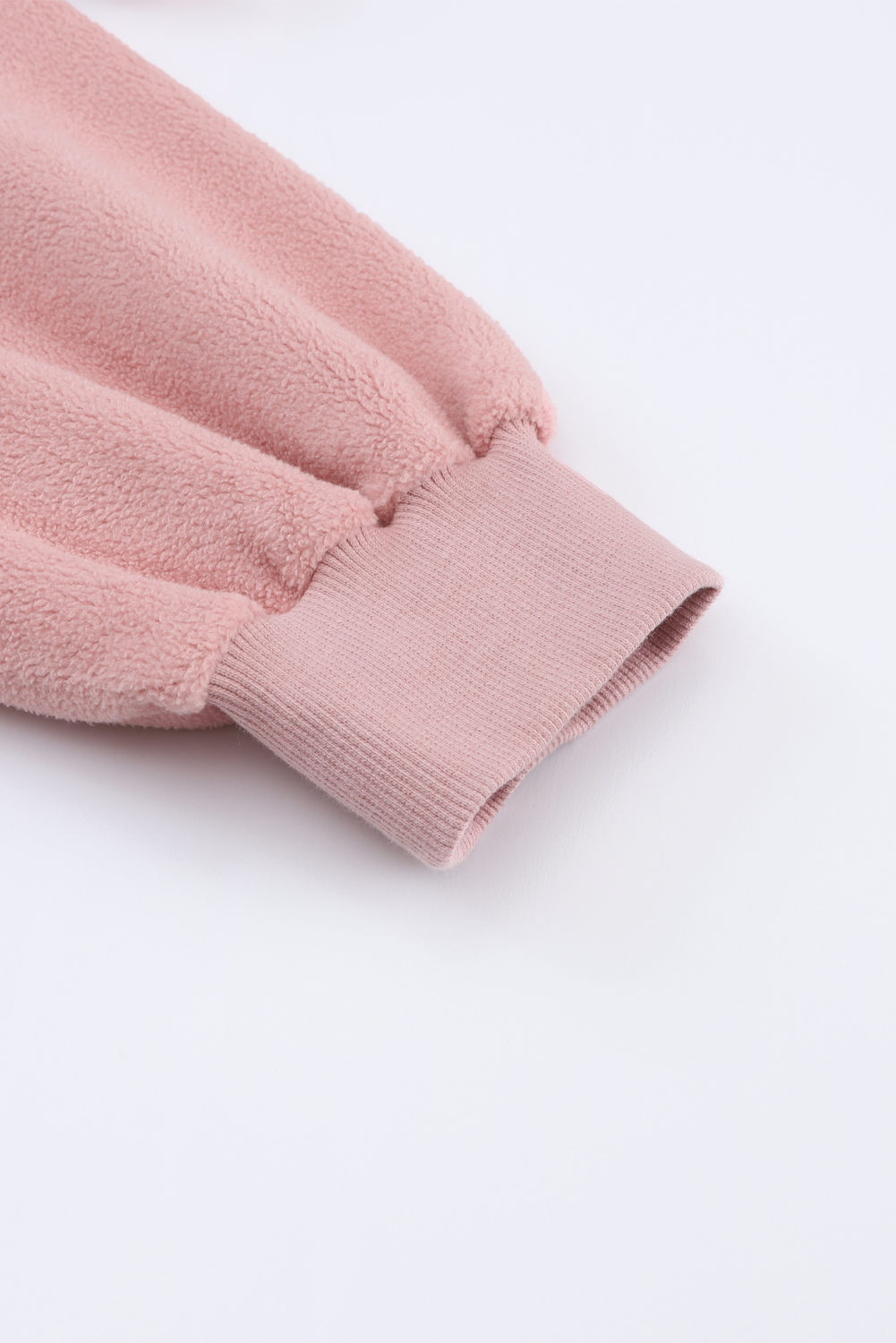 $12.2 Pink Flap Pocket Drawstring Hood Zip Up Jacket Wholesale