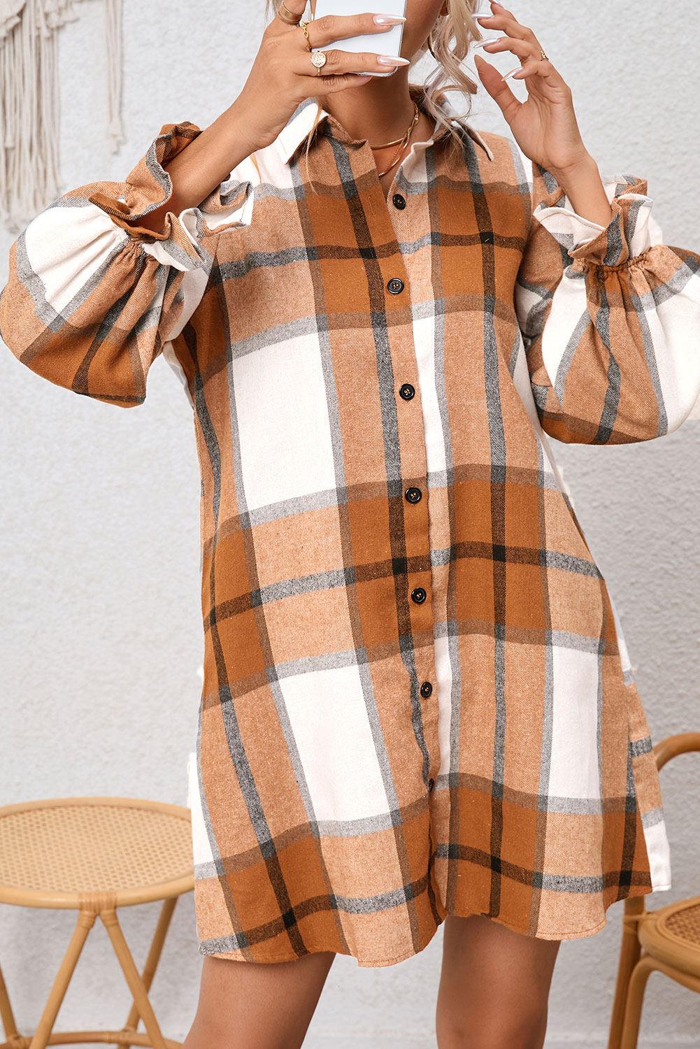 Dear my retailer love plaid collared dress L