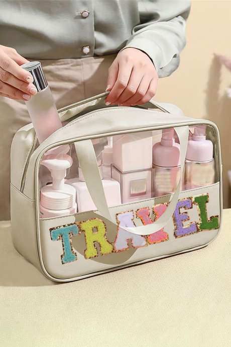 Pergament RESA Chenille Letter Clear PVC Makeup Bag