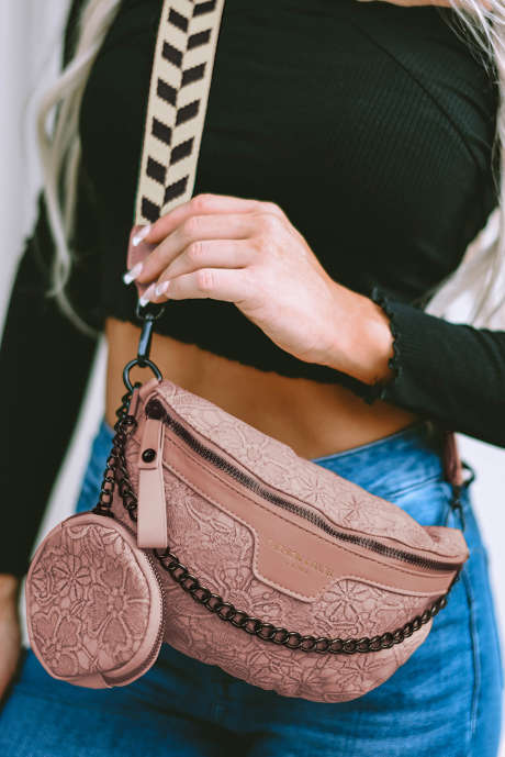 Sac à bandoulière décontracté en chaîne avec sangle color block et porte-monnaie